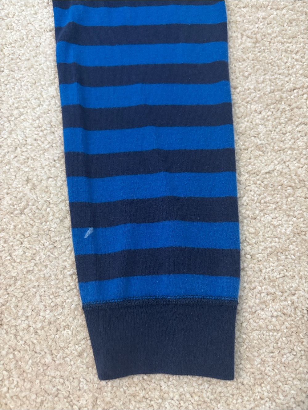 Hanna Andersson Blue/Navy striped Long John Pajamas In Organic Cotton size 150 - Picture 6 of 10